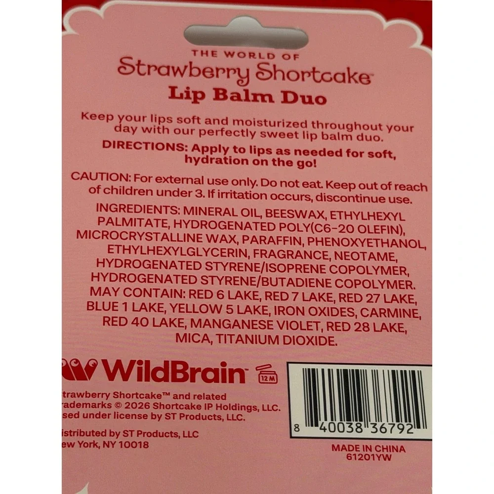 Strawberry Shortcake Lip Balm Duo Fresh Strawberry Lemon Pie 2 Pack New